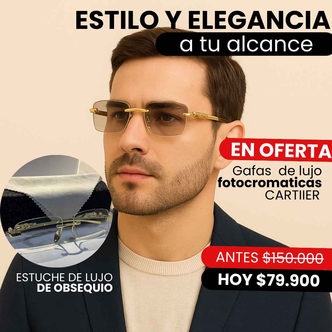 Cartier™ Gafas Fotocromáticas de Lujo – Estilo y Protección en Cualquier Momento