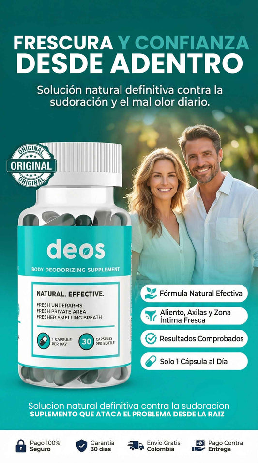 DEOS ORIGINAL® Apoyo Natural contra la Sudoracion y el Mal Olor Corporal +Envio Gratis